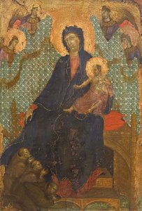 Madone des Franciscains, par Duccio di Buoninsegna (ca 1255 - avant 1319), tempera sur bois, 235x16 cm