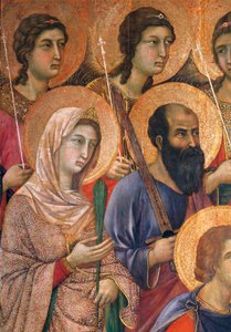 Maestà du Retable de Duccio dans la Cathédrale de Sienne (détail)