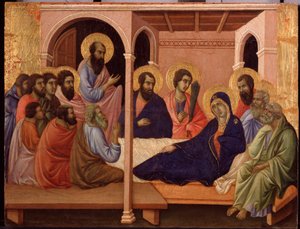 Marie quitte les Apôtres. Prédelle de La Maestà - Duccio di Buoninsegna