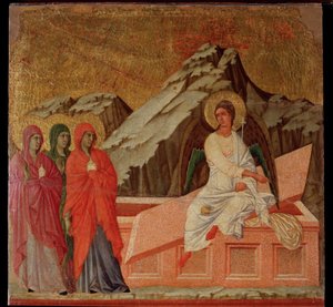 Passion : les Maries au sépulcre. Retable de la Maestà - Duccio di Buoninsegna