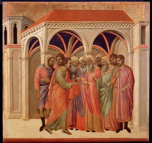 La trahison de Judas. Retable de la Maestà - Duccio di Buoninsegna