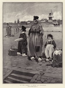 À la traversée, une étude à Volendam - Dudley Hardy