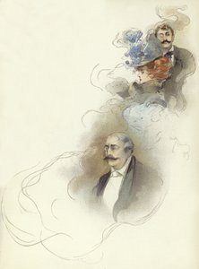 Personnages au dîner du Savoy - Dudley Hardy