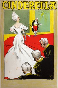 Littérature. Contes de fées. Cendrillon. Affiche de Dudley Hardy pour un spectacle à Londres, Angleterre, vers 1890 - Dudley Hardy