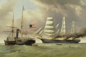 Le C.S.S. Nashville capture et brûle le navire marchand anglais "Harvey Birch". - Duncan Mcfarlane
