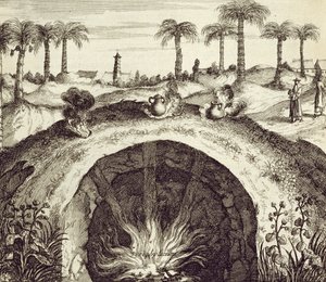 Un cuiseur à vapeur géant souterrain, de China Illustrated par Athanasius Kircher (1601-80) 1667