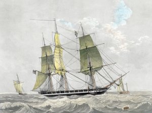 Corvette de la marine américaine sous voile, début du XIXe siècle - Dutch School