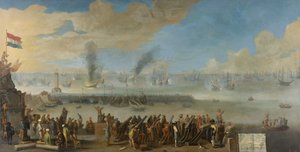 Bataille de Livourne, 14 mars 1653, un incident de la Première Guerre anglo-néerlandaise, après 1653-60 - Dutch School