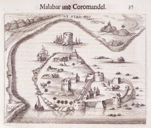 Fort hollandais sur la côte de Malabar, Indes orientales - Dutch School