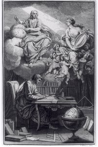 Frontispice de Éléments de la Philosophie de Newton par Voltaire (1694-1778) publié à Amsterdam, 1738 - Dutch School