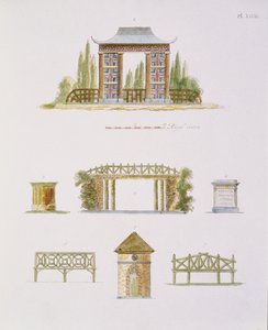 Décorations de jardin, de Magazine of Garden Gems, par G. van Laar, publié 1802 - Dutch School
