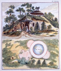 Décorations de jardin, de Magazine of Garden Gems par G. van Laar, publié en 1802 - Dutch School