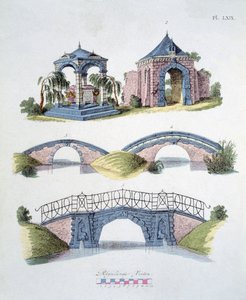 Décorations de jardin, du Magazine of Garden Gems par G. van Laar, publié en 1802 - Dutch School
