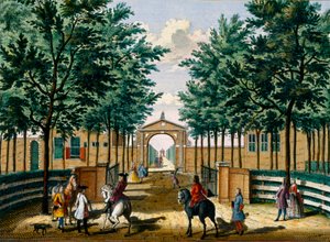 Jardins du palais de plaisance de François van Haringkaspel, de Het Zeganpralent Kennemerlant par Hendrick de Leth et Matthias Brouerius Van Nidek, publié vers 1700-1730 - Dutch School