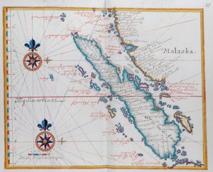 Carte montrant Malacca et Sumatra, ouest de l