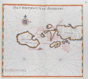 Carte des îles de Bouro et Ceram (Seram), Indonésie - Dutch School