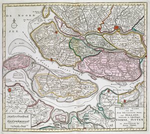 Nieuwe Kaart der van het Zuid Westelykste deel van Holland, behelzende de Baljuwschappen Voorne, Putten, enz. [Trente-six cartes des Pays-Bas] Isaak Tirion Entre 1739 et 1757 - Dutch School