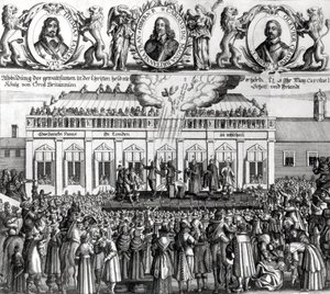 La Décapitation du Roi Charles Ier (1600-49) 1649 (gravure) - Dutch School