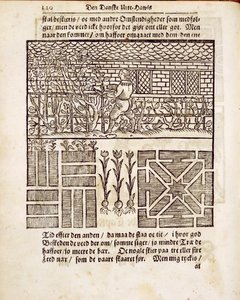 Formation et plantation dans le jardin, du Jardinier hollandais par Johann van der Groen, publié en 1699 - Dutch School
