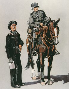 Officier de char et soldat monté de l