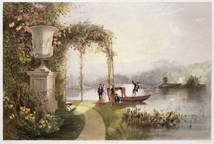 Le lac, jardins de Trentham Hall, de 