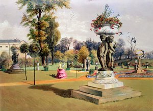Le Jardin en Terrasse, Woburn Abbey, Berkshire, milieu du 19e siècle - E Adveno Brooke