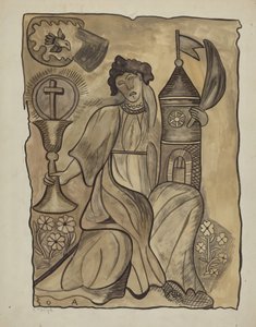 Tenture murale de Sainte Barbe, vers 1936 - E. Boyd
