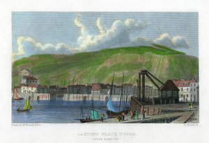 Lieu de débarquement, port extérieur, Douvres, Kent, 19e siècle - E. Finden