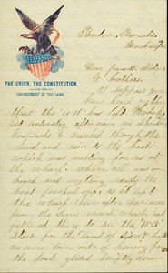 Lettre signée E.G. Black, Benton Barracks, Mo., à ses parents, sœur et frères, 28 mars 1862 - E. G. Black