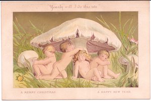 Carte de Noël et du Nouvel An victorienne d