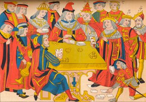 Rois et nobles jouant aux cartes, XVe siècle, 1849