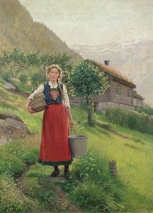 Fille de pâturage de montagne d