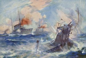 Naufrage du sous-marin allemand U-15 par le HMS Birmingham