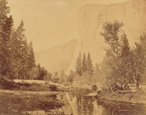 Tutokanula. Vallée du Yosemite. (Le grand chef) "El Capitan". 3500 Feet High. - Eadweard J. Muybridge