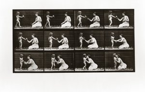 Enfant apportant un bouquet à une femme, Planche 465 de Animal Locomotion, 1887 - Eadweard Muybridge