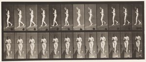 Planche 115. Descendre une pente avec les mains jointes devant - Eadweard Muybridge