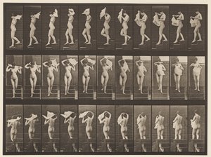 Planche 133. Descendre les escaliers, jetant un mouchoir par-dessus les épaules, 1872-1885 - Eadweard Muybridge