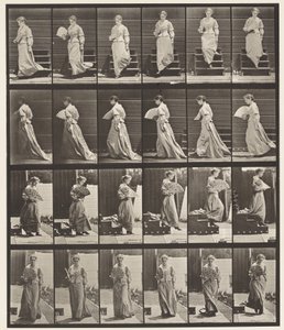 Descendre les escaliers et agiter un éventail - Eadweard Muybridge