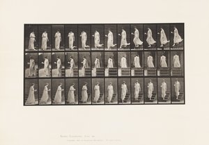 Planche 143. Descendre une pente, tournant une tasse et une soucoupe dans la main droite - Eadweard Muybridge