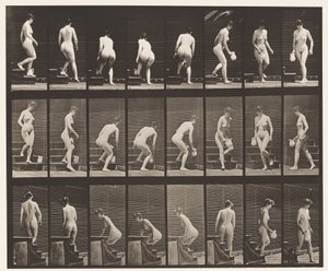 Planche 150. Descente des escaliers; Se pencher, soulever une cruche, tourner