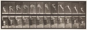 Planche 152. Sauter; saut en hauteur en ligne droite (chaussures) - Eadweard Muybridge