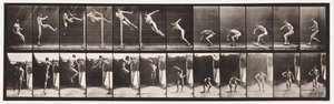 Plaque 158. Sauter; saut en hauteur avec torsion en courant (chaussures) - Eadweard Muybridge