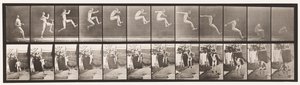 Saut; saut en longueur en course (chaussures) - Eadweard Muybridge