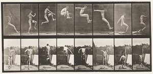 Saut; saut en longueur en course (chaussures) - Eadweard Muybridge