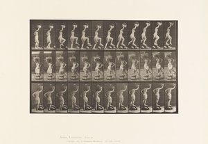 Planche 179. Marcher sur et par-dessus une pierre, un panier sur la tête - Eadweard Muybridge