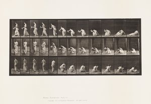 Planche 271. Se levant du sol avec un papier dans la main gauche - Eadweard Muybridge