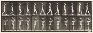Planche 27. Marche, portant une pierre de 70 lb sur la tête, mains levées