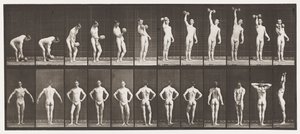 A, soulever un haltère de 50 lb; B, poser - Eadweard Muybridge