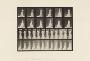 Planche 39. Marche, mains occupées à tricoter, 1872-1885 - Eadweard Muybridge