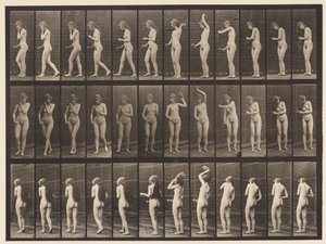 Planche 426. Toilette ; Se brosser les cheveux et partir, 1872-1885 - Eadweard Muybridge